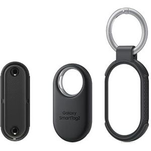 Samsung Galaxy SmartTag2 Bluetooth Smart baken met versterkte beschermhoes [exclusief Amazon], compatibel met Samsung Galaxy smartphones, verloren modus, zwart