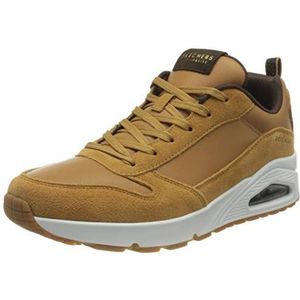 Skechers Uno - Stacre heren Sneaker Lage hals, Afwerking van PU-leer voor whisky, 46 EU