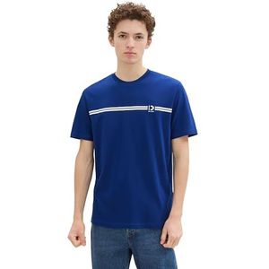 TOM TAILOR Denim Heren T-shirt, 35788 - Space Cadet Blue, L