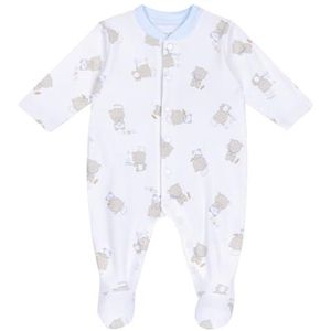 Chicco Romper voor baby en peuters, uniseks kinderen, Lichtblauw bedrukt, 0 Maanden