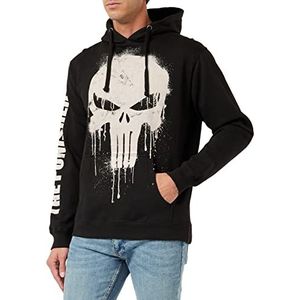 Marvel Punisher Skull Sweatshirt met capuchon voor heren, Zwart, XL