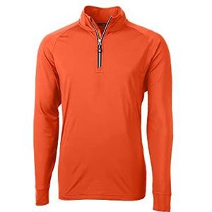 Cutter & Buck Men's Long Sleeve Adapt Eco Knit Quarter Zip Pullover, College Orange, XL