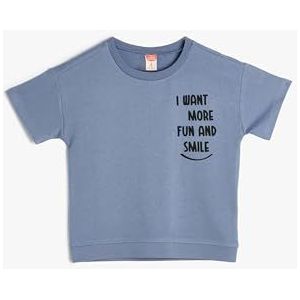 Koton Babyboys T-shirt met ronde hals en korte mouwen, blauw (624), 2-3 Jaar