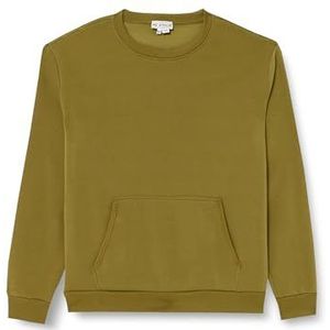 Mo Athlsr Gebreid sweatshirt voor heren met ronde hals polyester olijf maat XXL, olijf, XXL