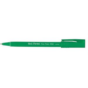 Pentel R50 Rollerball Pen Groen Vat Op waterbasis 0.8mm Tip 0.4mm Line Green Ref R50-D [Pack van 12]