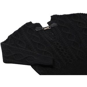 faina Chique gebreide trui voor dames, met cutout-hals, zwart, maat XS/S, zwart, XL