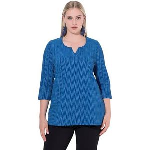 Ulla Popken Dames grote maten plus size T-shirt met visgraatpatroon