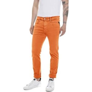 Replay Anbass Hyperflex Colour Xlite heren Jeans , 844 Sunset Oranje, 36W / 32L