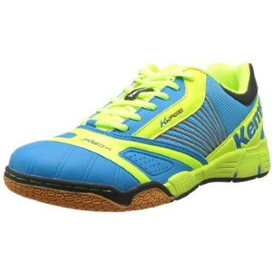 Kempa tornado handbalschoenen voor heren, Blauw Cyaan Fluo Geel Zwart 02, 37 EU