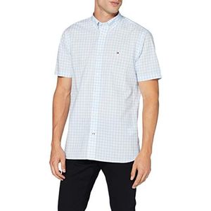 Tommy Hilfiger Heren Classic Gingham Shirt S/S Sweatshirt, Calm blauw/wit., XS