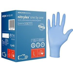 MERCATOR Nitrylex Classic One by One 200 poedervrije onderzoekshandschoenen, maat XL, 21814