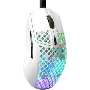 SteelSeries - Aerox 3 - Geperforeerde RGB-gamingmuis - Ultralicht - Snow