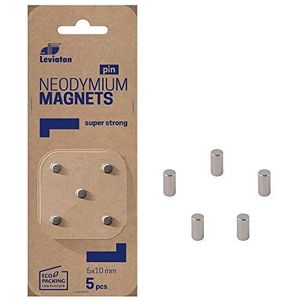 LEVIATAN 110191 neodymium magneten met extreem sterke hechtkracht aan magnetisch bord prikbord koelkast whiteboard 5 stuks