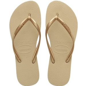 Havaianas Slim Princesas Teenslippers voor dames, Zand Grijs/Licht Goud, 11-12