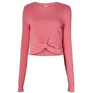 Noisy may Dames Nmdrakey Twiggi L/S Top FWD Noos shirt met lange mouwen, Sun Kissed Coral, M