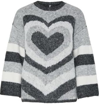 Pcjessa - Gebreide Trui - Ronde Hals - Lange Mouwen - Jacquard - Soepelvallende Pasvorm