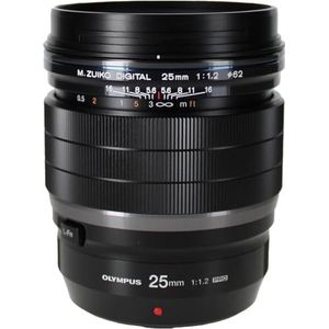 Olympus M. Zuiko Digital ED 25mm 1:1.2 Pro lens, geschikt voor alle MFT-camera's (Olympus OM-D & PEN modellen, Panasonic G-serie), zwart