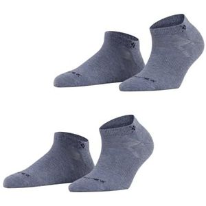 Burlington Dames Korte sokken Everyday Sneaker 2-Pack W SN Katoen Kort eenkleurig Multipack 2 Paar, Blauw (Light Jeans 6662), 36-41