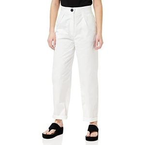 Armani Exchange Duurzame damesbroek, voor- en achterzak, metalen knoopsluiting casual broek, Optiek. Wit, XS