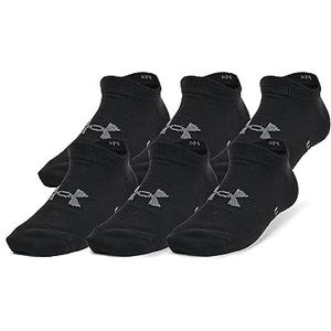 Under Armour Unisex Low Socks Kids' Ua Essential 6-Pack No Show Socks, Black, 1370543-001, MD