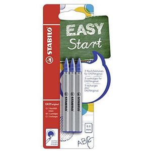 STABILO EASYoriginal - Pack de 3 RECHARGES voor rollerball pen ergonomisch (blauw schrijven uitwisbaar/punt 0,3 mm)