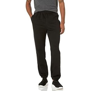 Amazon Essentials Men's Fleece joggingbroek met gesloten manchetten (verkrijgbaar in grote en lange maten), Zwart, XS