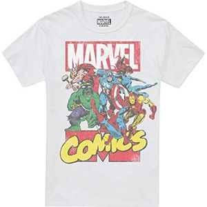 Marvel Call Out T-shirt voor heren, Wit (Wit Wit), XXL
