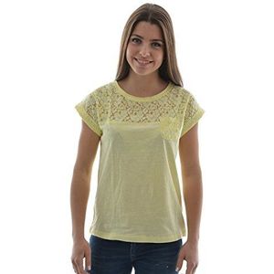 ESPRIT Dames T-shirt met borduurwerk, effen, geel (citroen sorbet 759), M