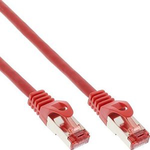 InLine 76422R patchkabel, S/FTP (PiMf), Cat.6, 250MHz, PVC, koper, rood, 0,25m