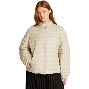 TOMMY HILFIGER CRV UL Down Mock NK jas voor dames WW0WW45946, Khaki (Sandelhout), 74