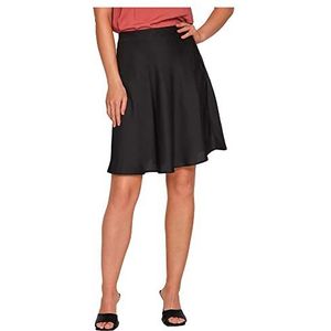 Vila Dames Viellette Hw Short Skirt/Su-Noos Rok, zwart, 40