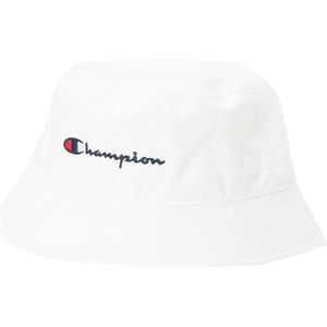 Champion Icons Accessories 805975 Woven Cotton Twill Small Script Logo Vissershoed Wit, M-L Unisex - Volwassen SS24, Wit, M/L