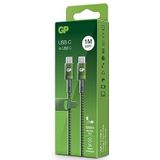 GP USB-kabel CC1B, USB-C naar USB-C 1m Nylon beklede groene kabel