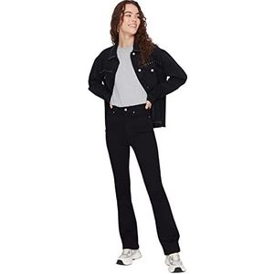 Trendyol Vrouwen Hoge Taille Flare Been Flare Jeans, Zwart, 40, Zwart, 66