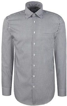 Seidensticker - Businessoverhemd - Donkerblauw - Slim Fit - 1/1 Bedekte Button-Down-kraag Ruit