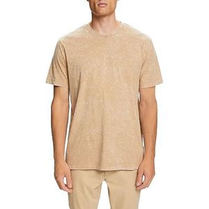 ESPRIT T-shirt met stonewash-effect, 100% katoen, beige, S