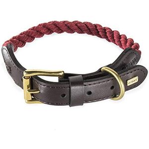 Embark Pets Country hondenhalsband met touw - gevlochten katoen en lederen afwerking - kleine, middelgrote, grote en extra grote hondenhalsband - puppyhalsbanden duurzaam en sterk gebouwd voor