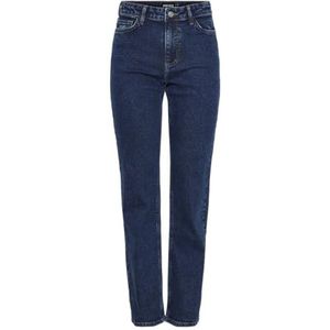 PIECES Rechte jeans voor dames, donkerblauw (dark blue denim), 27W / 30L