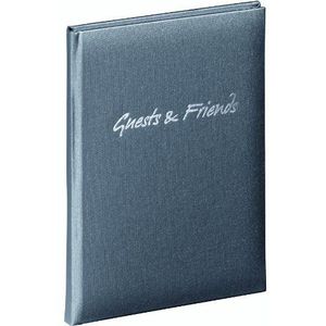 Pagna 30911-10 Gastenboek, 195 x 255 mm, linnen omslag met zilverreliëf, 192 pagina's, grijs