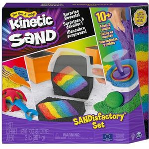Kinetic Sand - Sandisfactory-set met 907 g speelzand en 10 gereedschappen - Sensorisch speelgoed