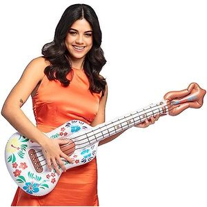 Boland 52178 - Opblaasbare gitaar Aloha, 104 cm, waterspeelgoed, decoratie Hawaii, feestversiering voor zwembad, zomerfeest en themafeest, accessoires voor carnavalskostuums