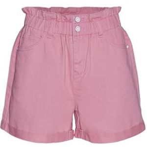 VERO MODA Dames Vmlyra Hr Paperbag Mix Shorts, Roze Cosmos, M