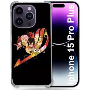 Cokitec Versterkt hoesje voor iPhone 15 Pro Plus (6.7) Manga Fairy Tail Logo Zwart