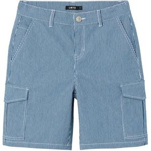 NLNRICTE NW Cargo Shorts NOOS, Jurk Blues/Stripes: witte strepen, 158 cm