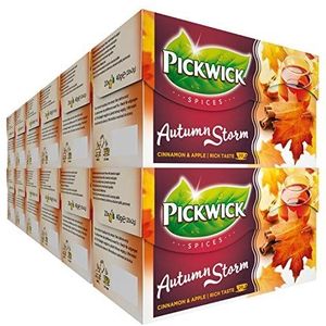 Pickwick Spices Autumn Storm Zwarte Thee met Appel en Kaneel - Herfststorm (240 Theezakjes - Rainforest Alliance Gecertificeerd) - 12 x 20 Zakjes
