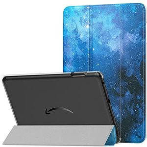 MoKo Case Fits All-New Amazon Kindle Fire HD 8 & 8 Plus Tablet (12/10th Gen,2022/2020)8"",PU Leather Trifold Stand Cover with Translucent Frosted Backshell with Auto Wake/Sleep Function,Blue Starry Sky