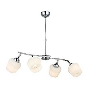 Homemania 1554-51-04-L plafondlamp, metaal, glas, chroom, 40 x 70 x 85 cm, 4 x E27, max. 40 W