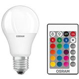 OSRAM LED lamp | Lampvoet: E27 | Warm wit | 2700 K | 9 W | mat | LED Retrofit RGBW lamps with remote control [Energie-efficiëntieklasse A+] | 4 stuks