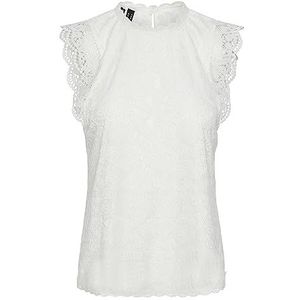 PIECES PCOLLINE SL LACE TOP NOOS BC T-shirt voor dames, Cloud Dancer, M