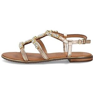 Geox D Sozy Plus Flat Sandalen voor dames, Lt Gold, 37 EU